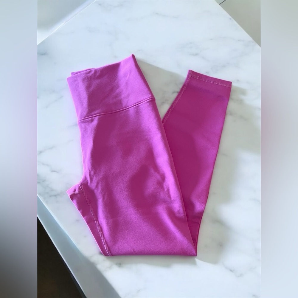 NEW Pink Fabletics Skinny Powerhold Yoga Leggings Stretchy Comfy Gym workout